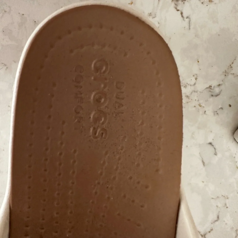 CROCS Gold and Cream Sandals with Metallic Accents - Picture 4 of 5